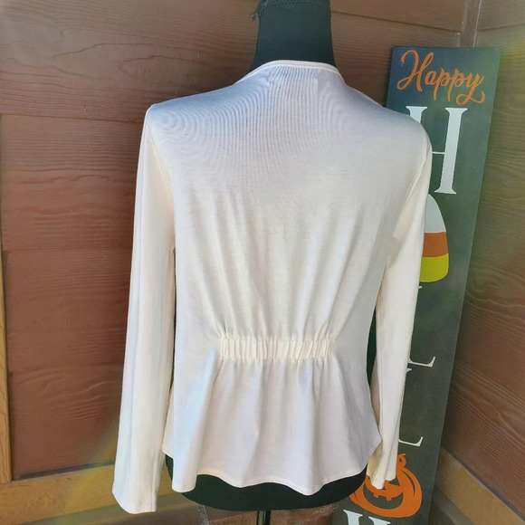 new covington petite women's white open front cardigan size large - Picture 9 of 9